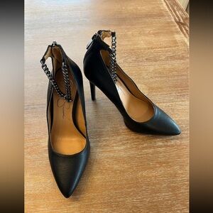 Jessica Simpson Black Chain Accent Heels